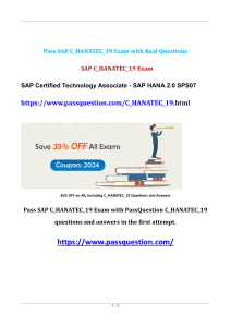 SAP HANA 2.0 SPS07 C HANATEC 19 Practice Test Questions