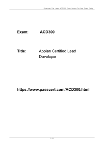 ACD300 Appian Certified Lead Developer Dumps