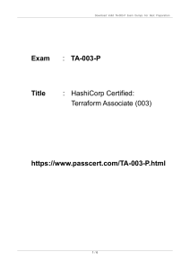 HashiCorpTerraform Associate (003) TA-003-P Dumps