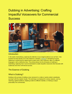 Dubbing in Advertising  Crafting Impactful Voiceovers for Commercial Success