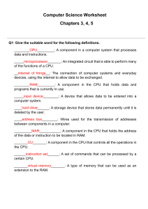 IGCSE computer science worksheet with answers
