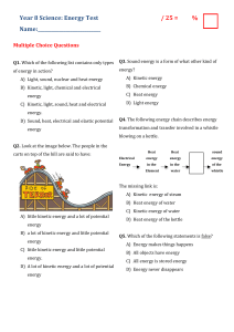 year 8 science energy test 2014
