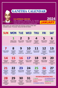 Ganitha calendar 2024