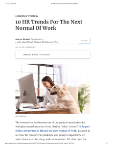 10 HR Trends For The Next