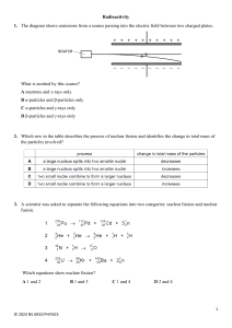 IGCSE Physics Radioactivity Past paper questions pdf