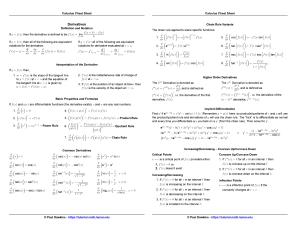 Calculus Cheat Sheet Derivatives Reduced-1