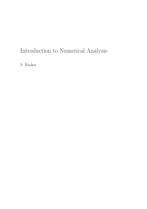 Introduction to Numerical Analysis