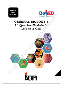 GENERAL BIOLOGY 1 - MODULE 1