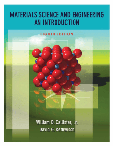 Materials Science and Engineering 8th Edition William Callister