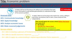 Economic problem factors of production Lesson 1 SL