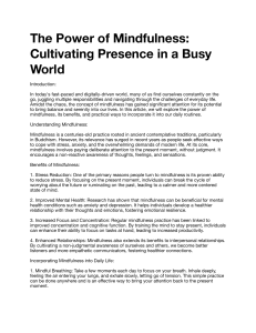The Power of Mindfulness Cultivating Presence in a Busy World