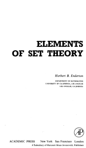 Enderton Elements of set theory (1977)