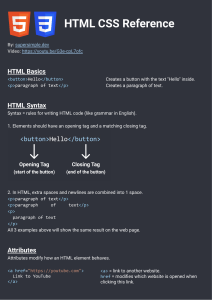 HTML and CSS Notes