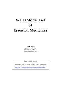 WHO List of Essential Medicines