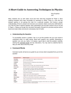 Physics(9702) Answering Techniques