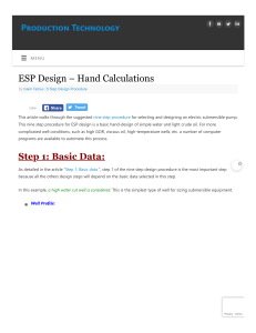 ESP Design – Hand Calculations - Production Technology