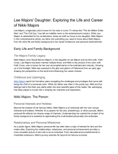 Lee Majors' Daughter: Exploring the Life and Career of Nikki Majors