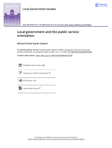 Local government and the public service orientation