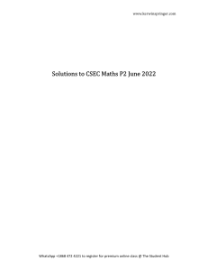 CSEC Maths - Paper 2 - June 2022