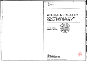 Welding Metallurgy of Stainless Steels