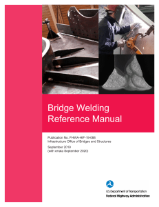 Bridge Welding Reference Manual FHWA HIF-19-088 2019