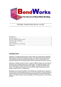 BEND ALLOWANCE IN SHEET METALS