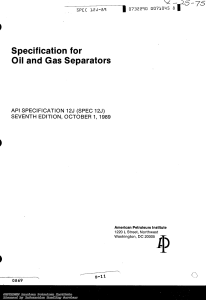 API 12J Specification for Oil and Gas Separators (1989)