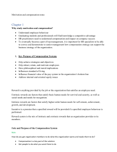 Motivation and compensation cumulative notes
