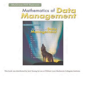 MDM4U Mathematics of Data Management  McGraw Hill 2002