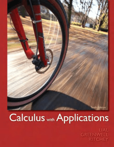 Calculus with Applications 10th Edition