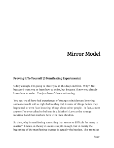 Mirror Model - Reddit Law of Assumption