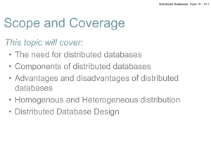 DDD Topic 10 - Distributed Databases