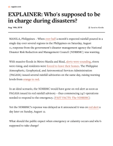 EXPLAINER  Who's supposed to be in charge during disasters 