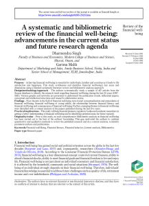 A systematic Review on Financial well-being