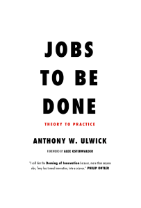 jobs to be done book
