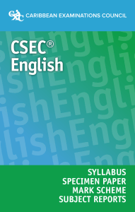 CSEC® English A and B Syllabus, Specimen Paper, Mark Scheme and Subject Reports eBook