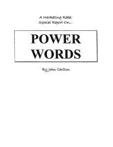 Johnn Carlton: Power Words