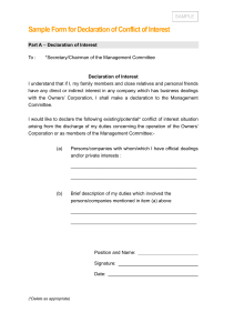 5 Sample Form for Declaration of Conflict of Interest
