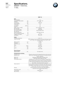Specifications of the BMW 1 Series, valid from 03 2021.