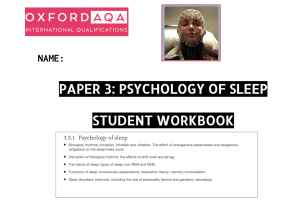 Oxford-AQA PSYCHOLOGY OF SLEEP student workbook