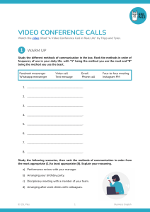 (TV) Video Conference Calls 