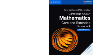 Cambridge IGCSE Mathematics Core and Extended Coursebook