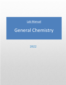 [CHEMISTRY LABORATORY] LAB MANUAL 2022