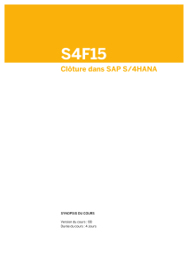 S4F15 Cloture dans SAP S 4HANA SYNOPSIS