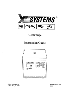 Abbott TDX IMX Instruction Centrifuge Manual