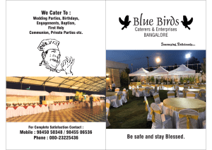 Blue Birds Menu card pdf