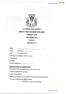 2022-P5-Maths-Semestral Assessment 2-Catholic High