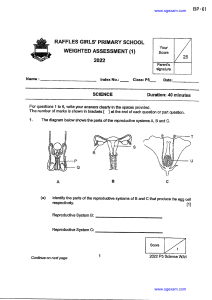 2022-P5-Science-Weighted Assessment 1-Raffles Girls