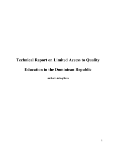 Limited Access to Quality Education in the Dominican Republic