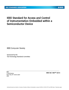 IEEE 1687 Standard for Semiconductor Instrumentation Access